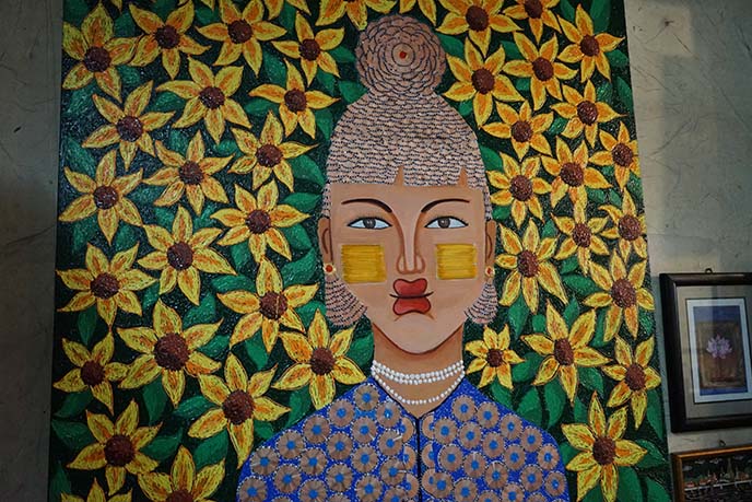 thanaka woman painting burma