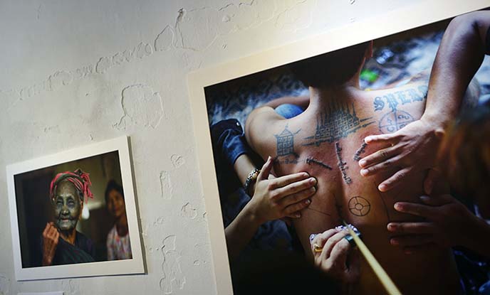 burma tattooing, tattoos face