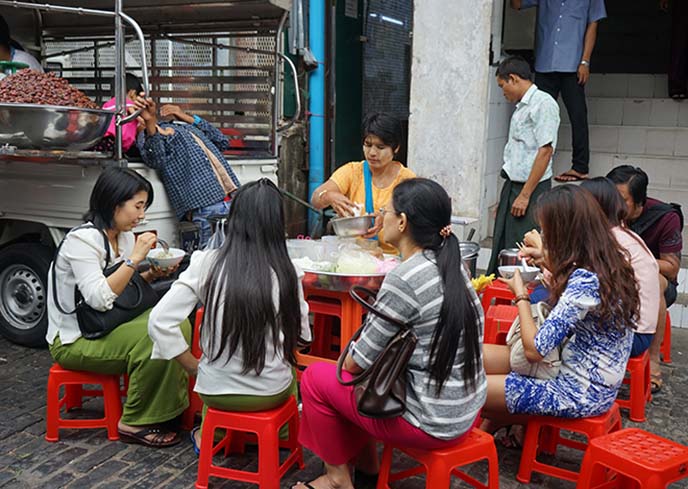 burmese street food market