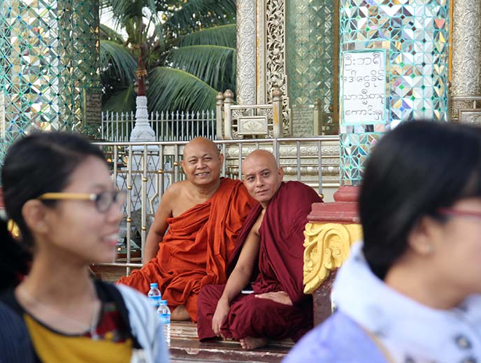 smiling buddhist monks