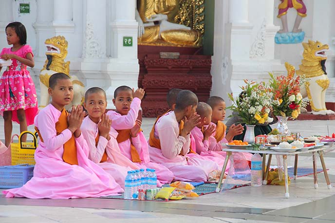 buddhist kids girls shaved heads