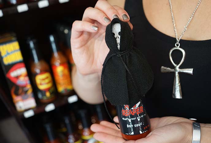 grim reaper hot sauce bottle