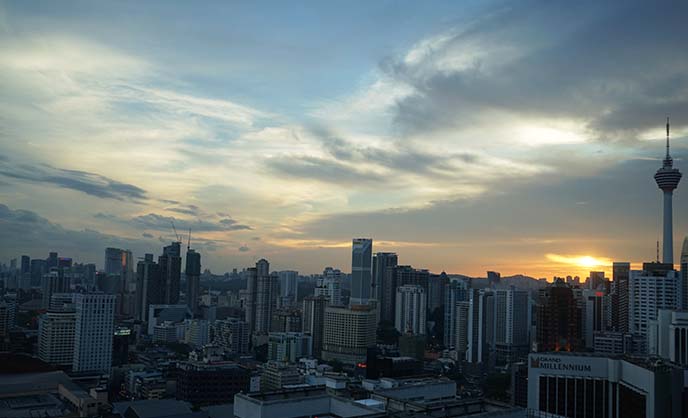 kl tower kuala lumpur sunset view