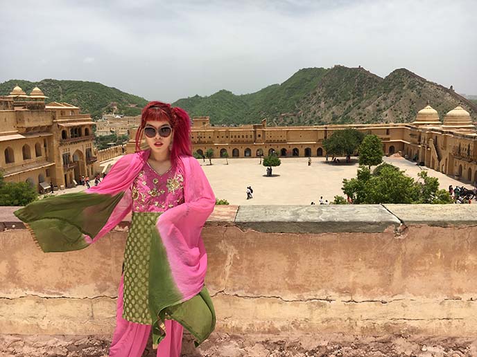 courtyard jaipur india amer fort