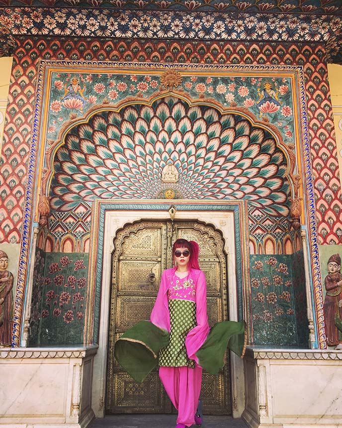 peacock door jaipur palace india