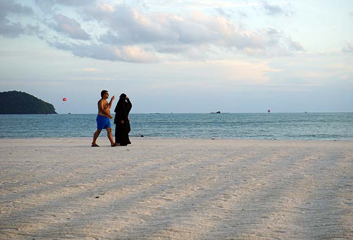 burkas on beach, muslim swimwear