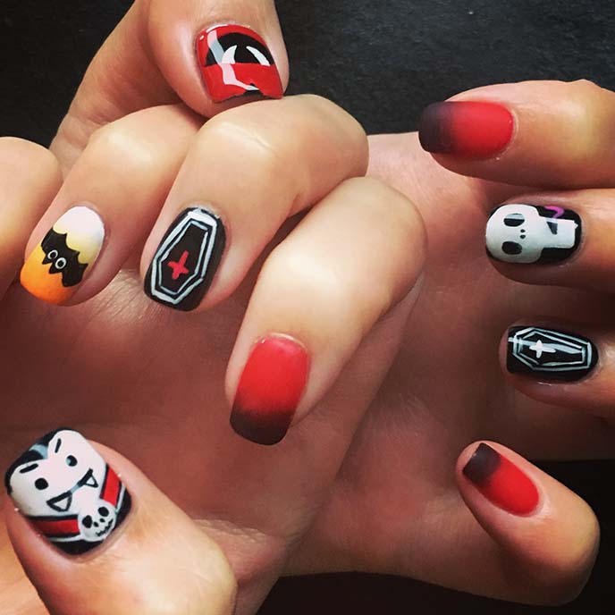 vampire dracula nail art halloween nails