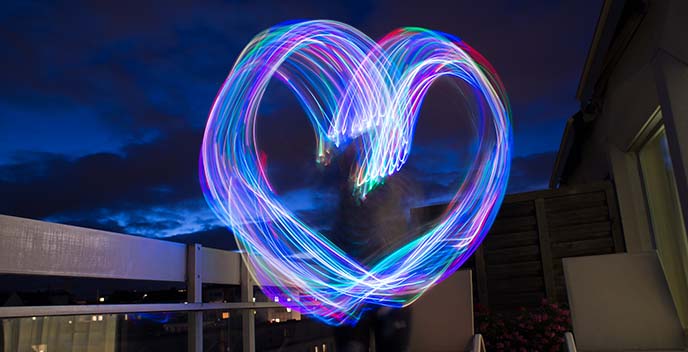 heart shape lights long exposure