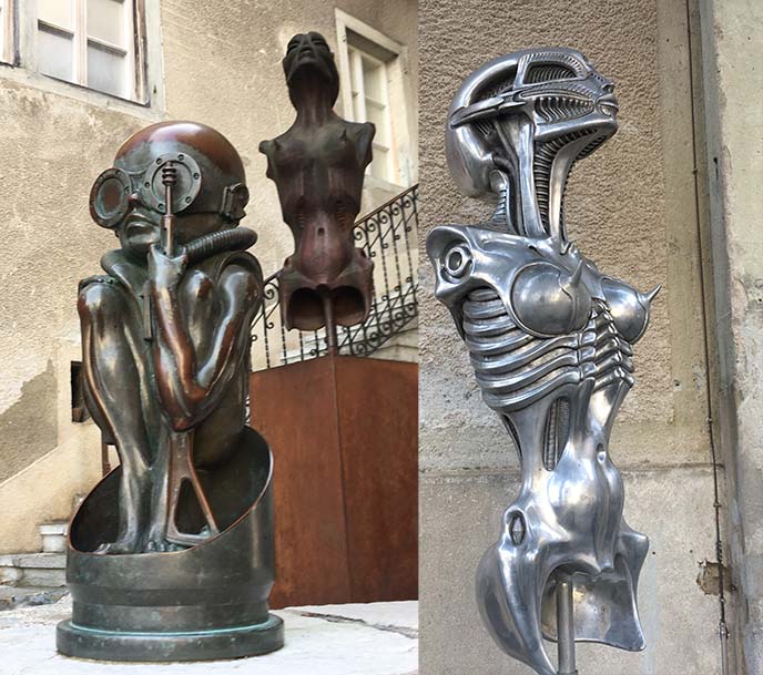 hr giger biomechanical sculptures