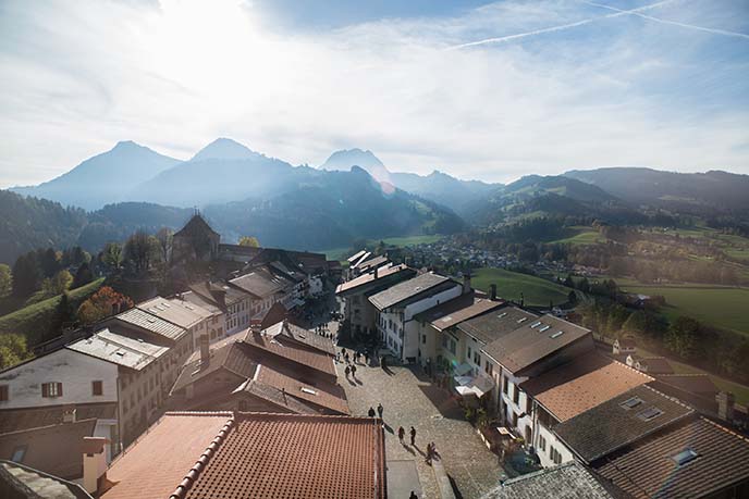 gruyeres switzerland cheateau view