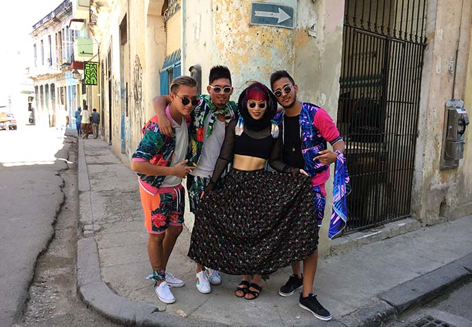 havana cuba street musicians urban hip hop stars, dancers, cuban band, street style fashion havana