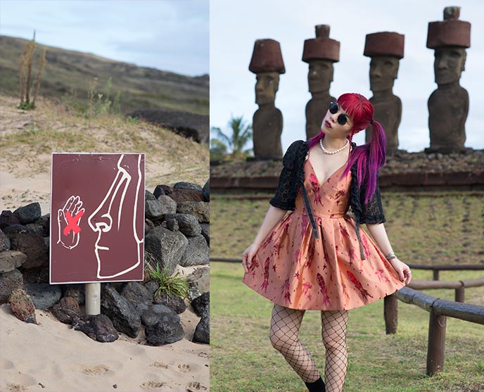 easter island signs, statues wearing hats, funny cute moai easter island weird