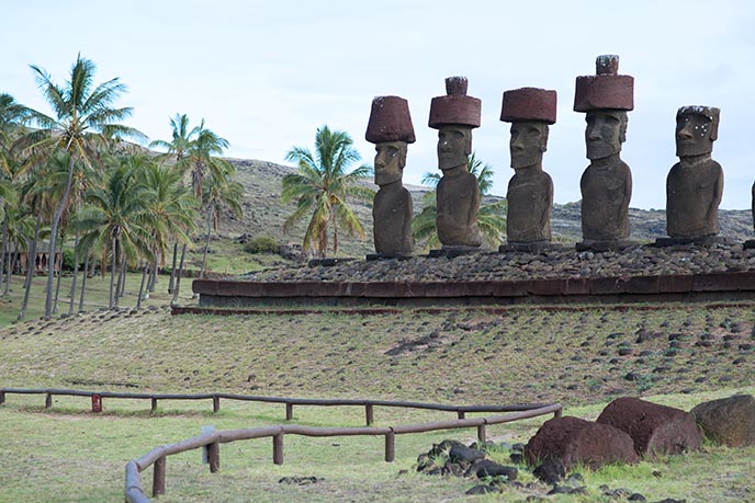 moai topknots hats sculptures