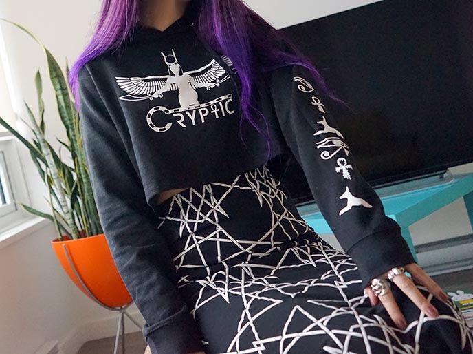 cryptic apparel street fashion crop top hoodie