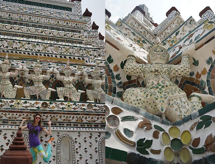 Demon Guardian statues holding wat arun