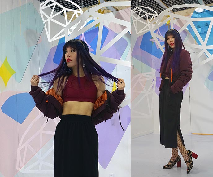 charli cohen skirt, jacket model