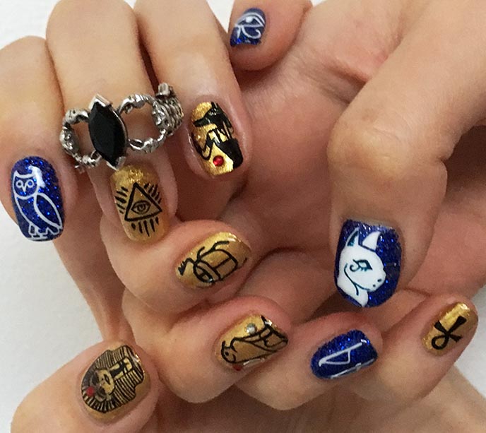 egypt nails, egyptian symbols nail art hieroglyphs