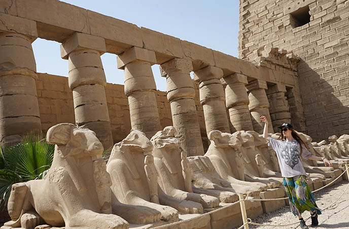 karnak temple ram statues sphinxes