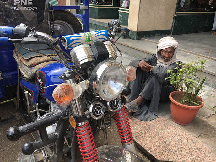 egyptian man motorcycle 