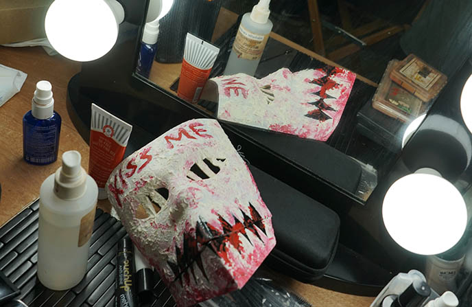 press set visit the purge tv, makeup masks