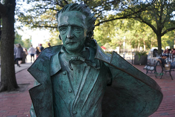 boston edgar allan poe horror novelist sculpture