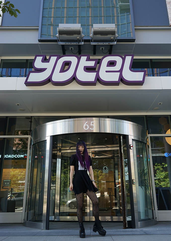 yotel boston hotel entrance revolving door