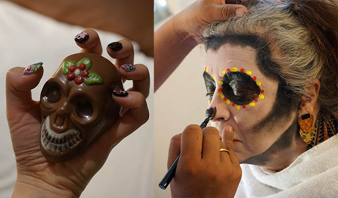 sugar skull chocolate, skull shaped chocolates