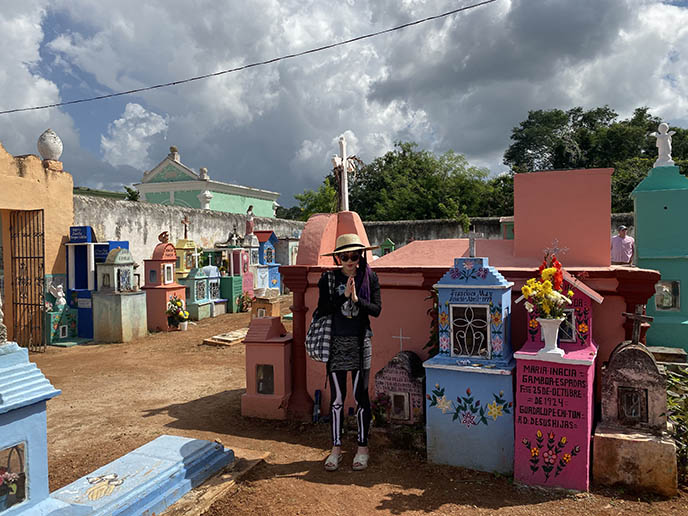 rainbow graveyard, brightly colored tombs