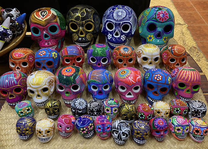 day dead skulls colorful rainbow mexican sugar skull