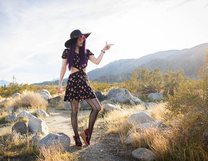 cowgirl cowboy hat desert outfit coachella