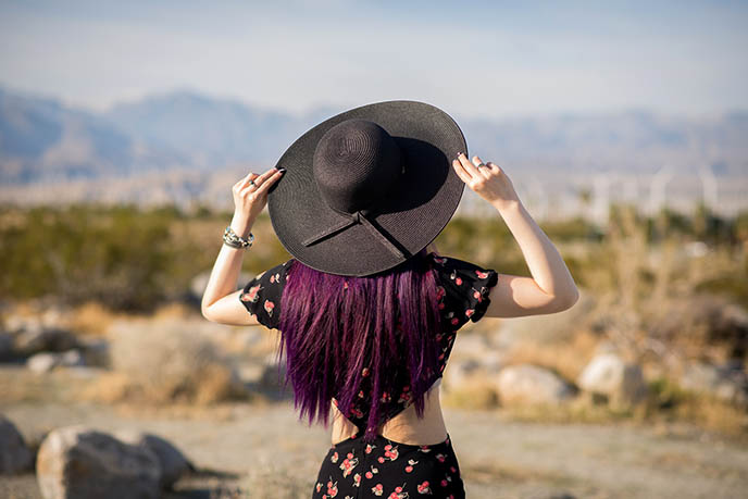 black goth hat witch sunhat hats