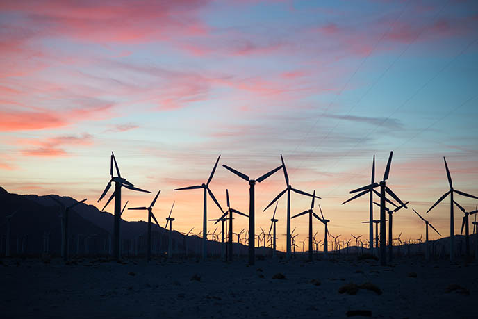 coachella sunset skies windmill shape