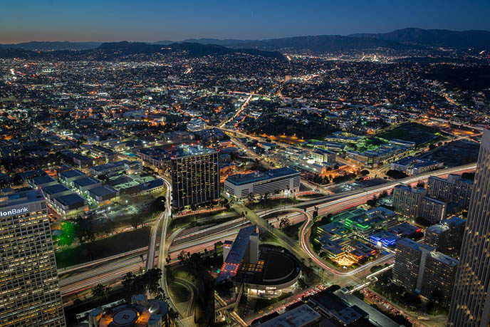 long exposure la cars traffic lights