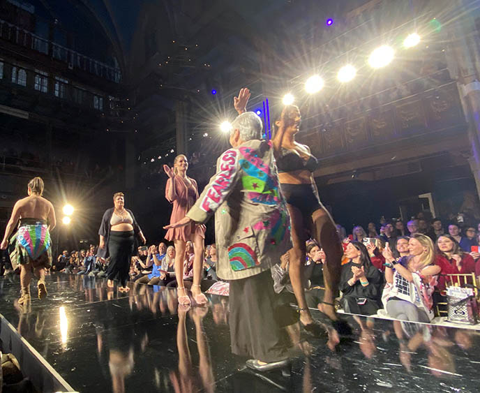  Breast cancer survivors model lingerie at Ny Fashion week