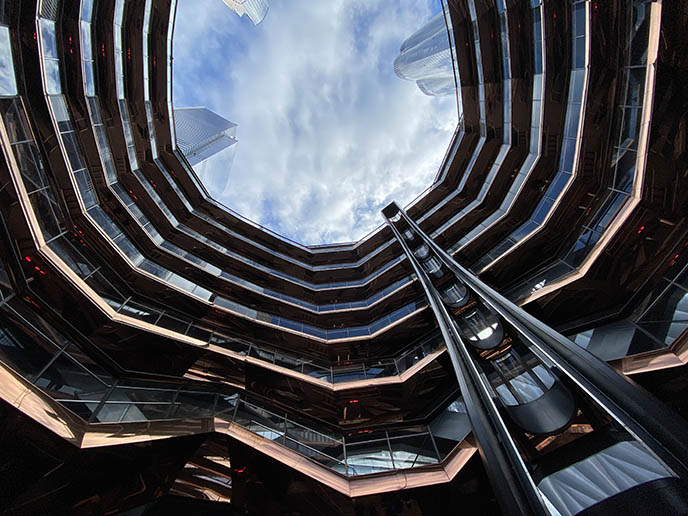 looking up vessel new york city hudson yards 