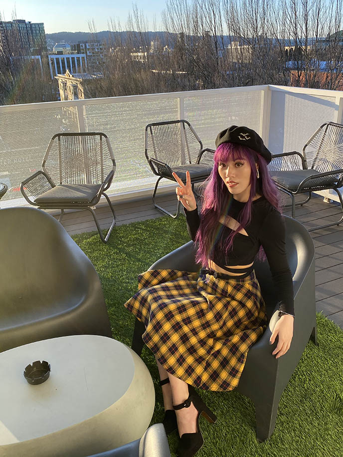 clueless outfit cher yellow black tartan skirt beret hat