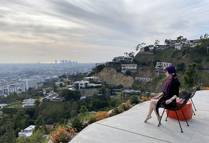 view from stahl house, famous mansion laurel canyon