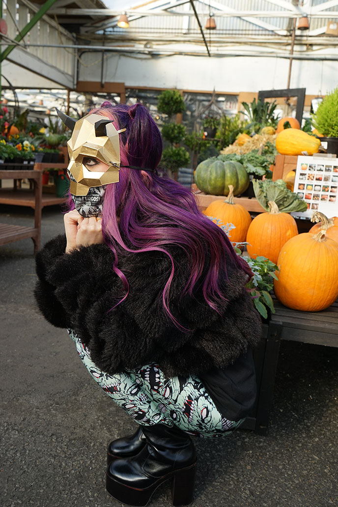 wavy purple pink hair, long gothic hairstyles