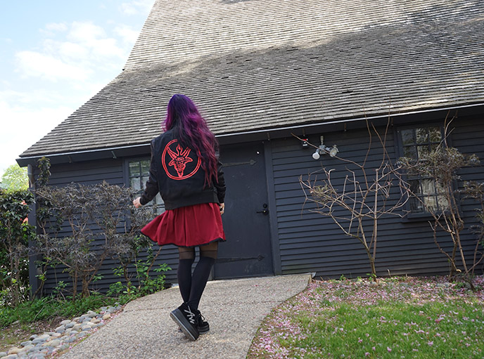 satanic bomber jacket baphomet logo design witch house salem