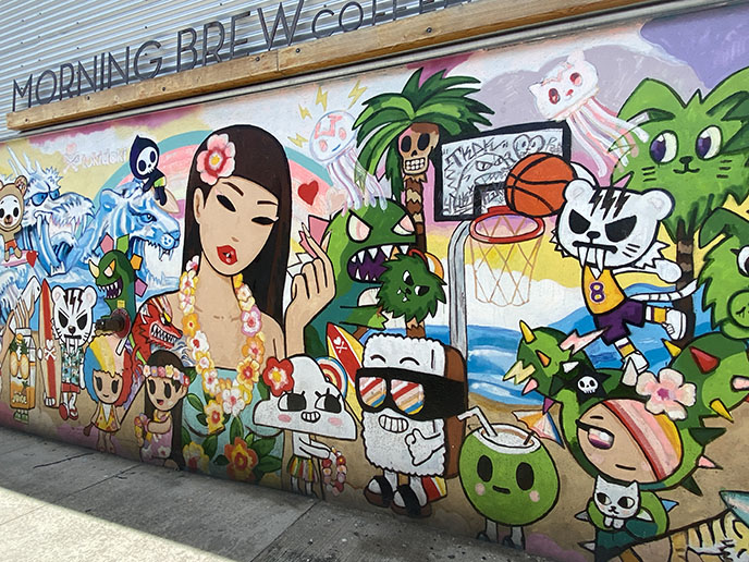 tokidoki mural japanese characters honolulu