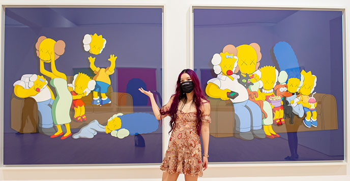 kaws simpsons painting canvas nigo