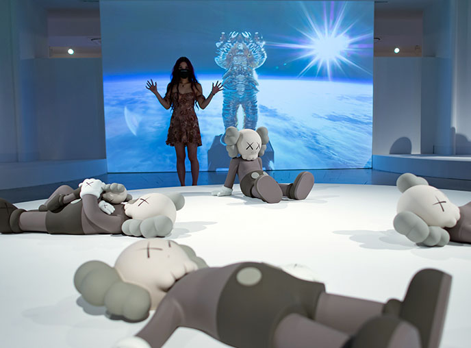 kaws outer space hong kong floating