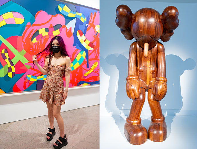 kaws pinocchio wood sculpture x eyes