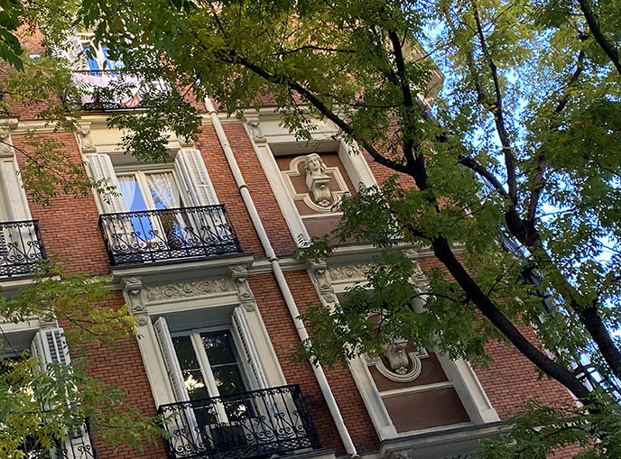 madrid buildings architecture pink walls