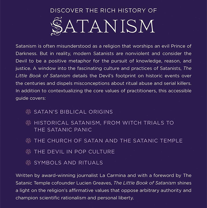 the little book of satanism back cover, books about satanic religion satanists bible book