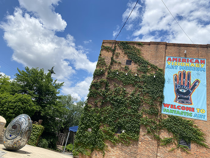 american visionary art museum exterior building egg sculpture