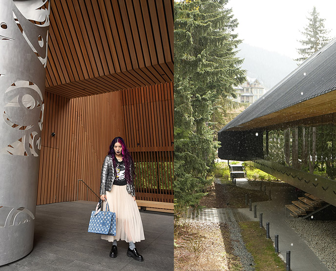 inside audain museum exhibitions architecture design wood glass