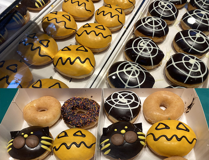 krispy kreme japan halloween donuts spider cat pumpkin donut