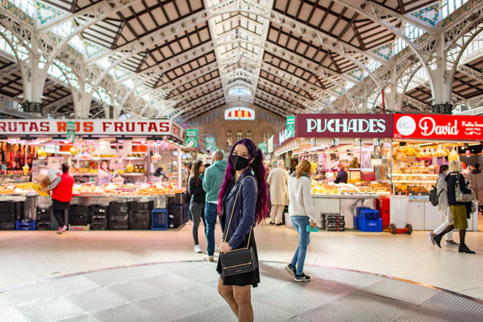 valencia central market vendors interior booths food