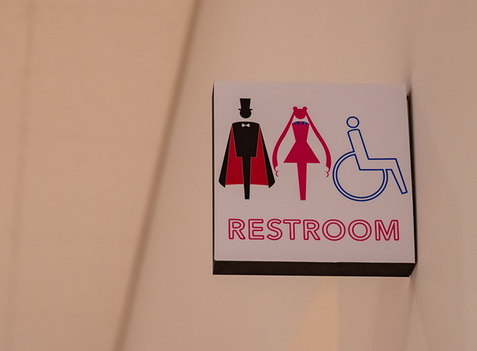 sailor moon museum restroom signs toilet funny